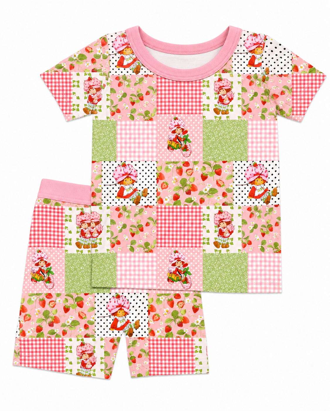 2 Piece Strawberry Patchwork
